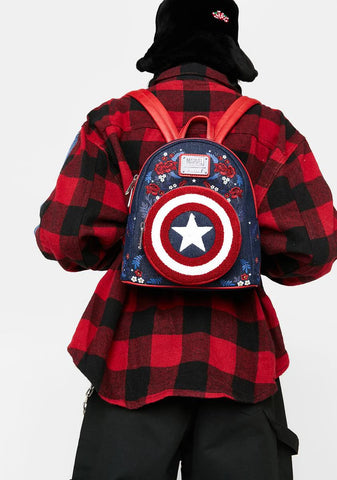 Marvel Captain America 80th Anniversary Shield Mini Backpack