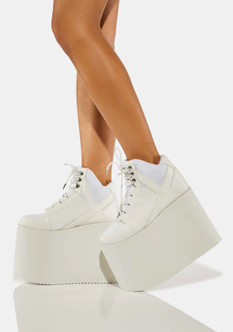 White Qozmo Sky Hi Platform Sneakers