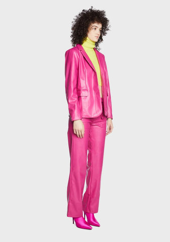 Major Purr Vegan Leather Blazer