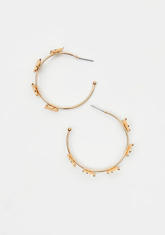 Rule The Skies Butterfly Hoop Earrings