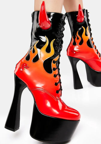 Devilishly Yours Platform Boots