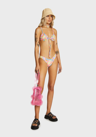 Ruched Bralette Bikini Top - Lovey Dovey