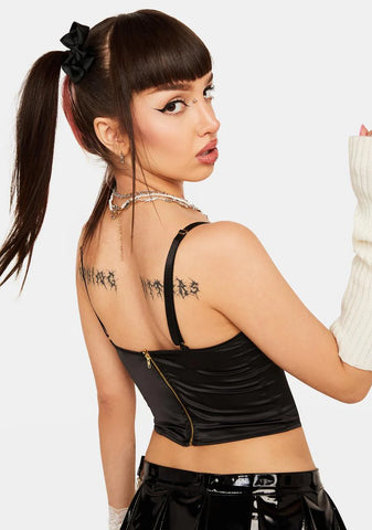 Noir In The Boudoir Satin Corset