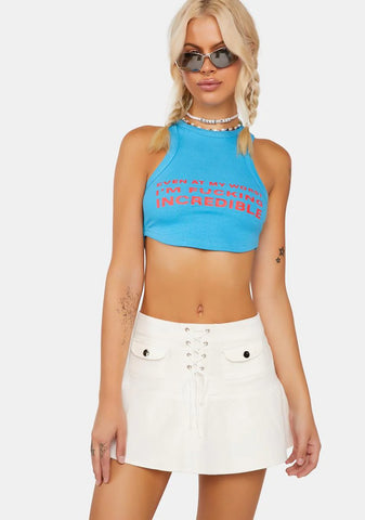 Trumpet Lace-Up Mini Skirt