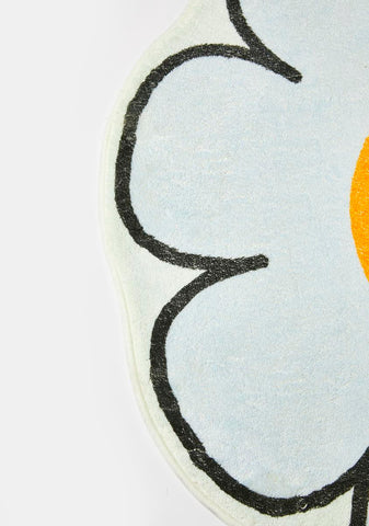 Aqua Joyful Day Daisy Rug