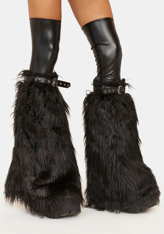 Dead Souls Punk Faux Fur Leg Warmers