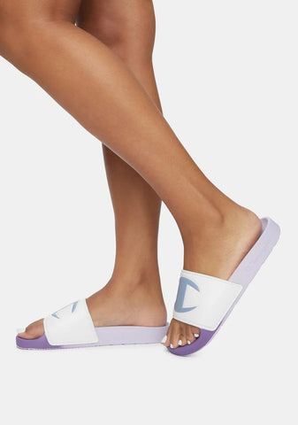 Purple IPO Split Slide Sandals