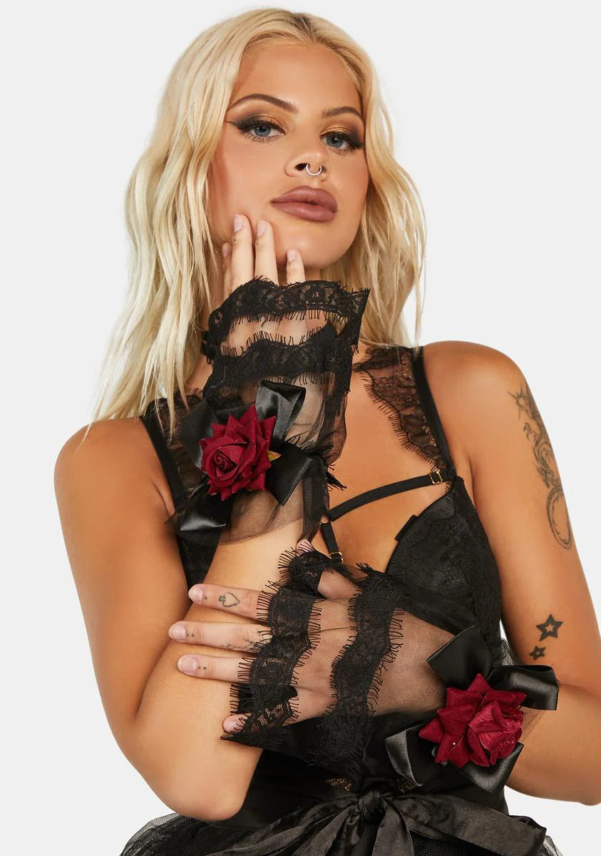 Whatever It Takes Sheer Rose Gloves