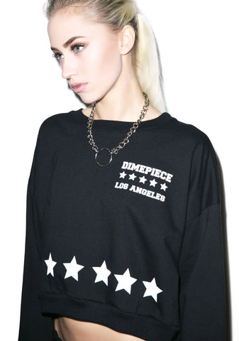 All Star Crop Crewneck - Black
