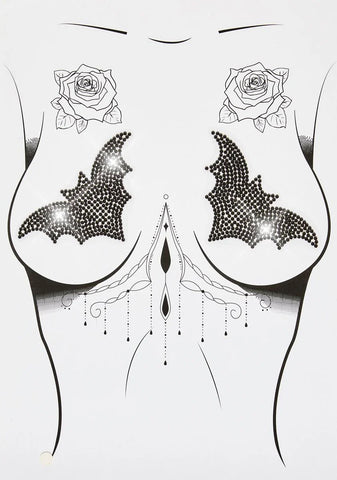 I Am The Night Rhinestone Bat Pasties