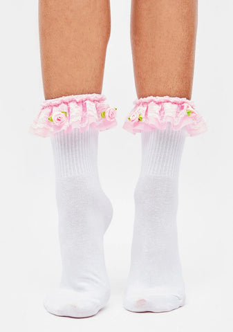 Angel Flower Kisses Crew Socks