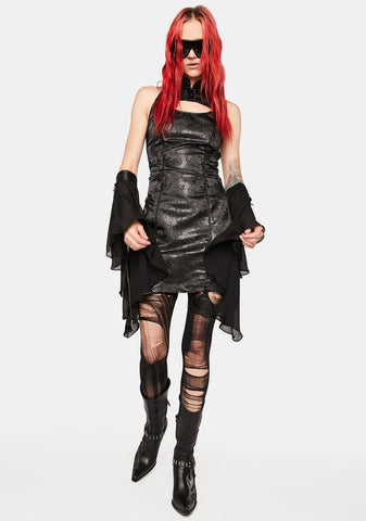 Dragon Jacquard Tight Mini Dress