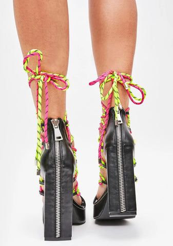 Tried & True Bungee Lace-Up Heels