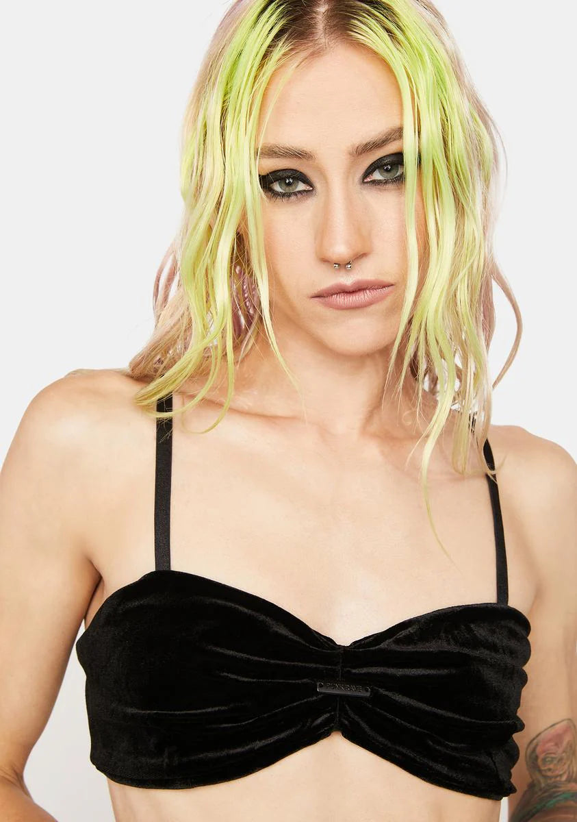 Revelation Series Elastic Velvet Suspender Bra