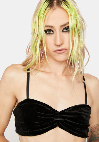 Revelation Series Elastic Velvet Suspender Bra