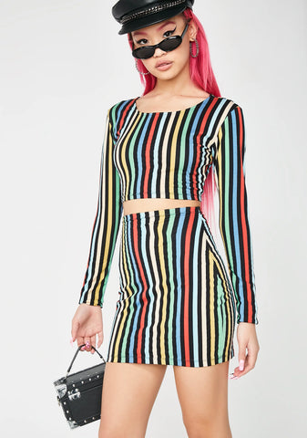 Rainbow Stripe Kimmy Skirt