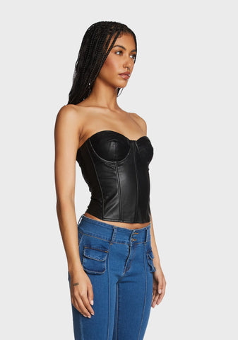 Aniyah Faux Leather Corset