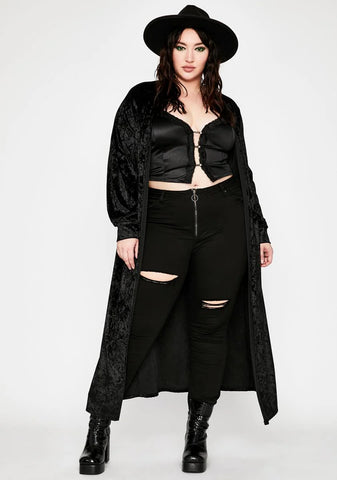 Noir Don't Forget It Velvet Duster