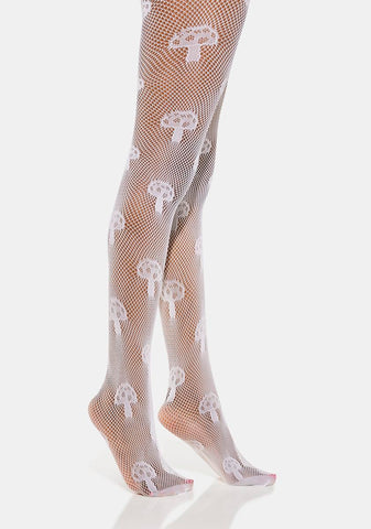 Mushroom Magic Fishnet Tights