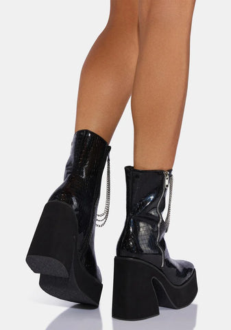 Arnor Heeled Croc Chain Boots