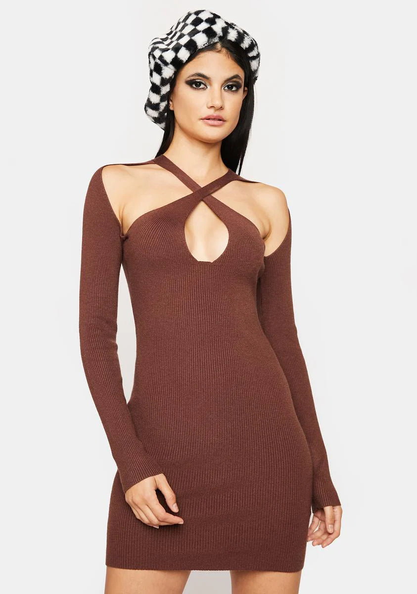 Mocha Road To Vegas Mini Dress