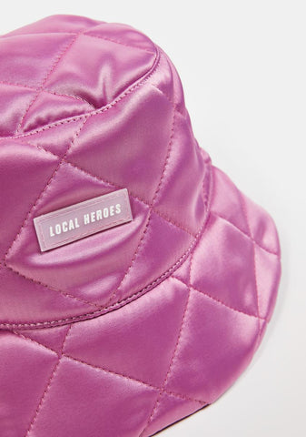 Pink Quilted Bucket Hat