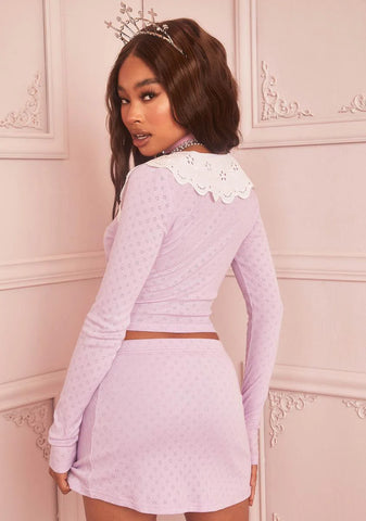 All Day Elegance Pointelle Skirt Set