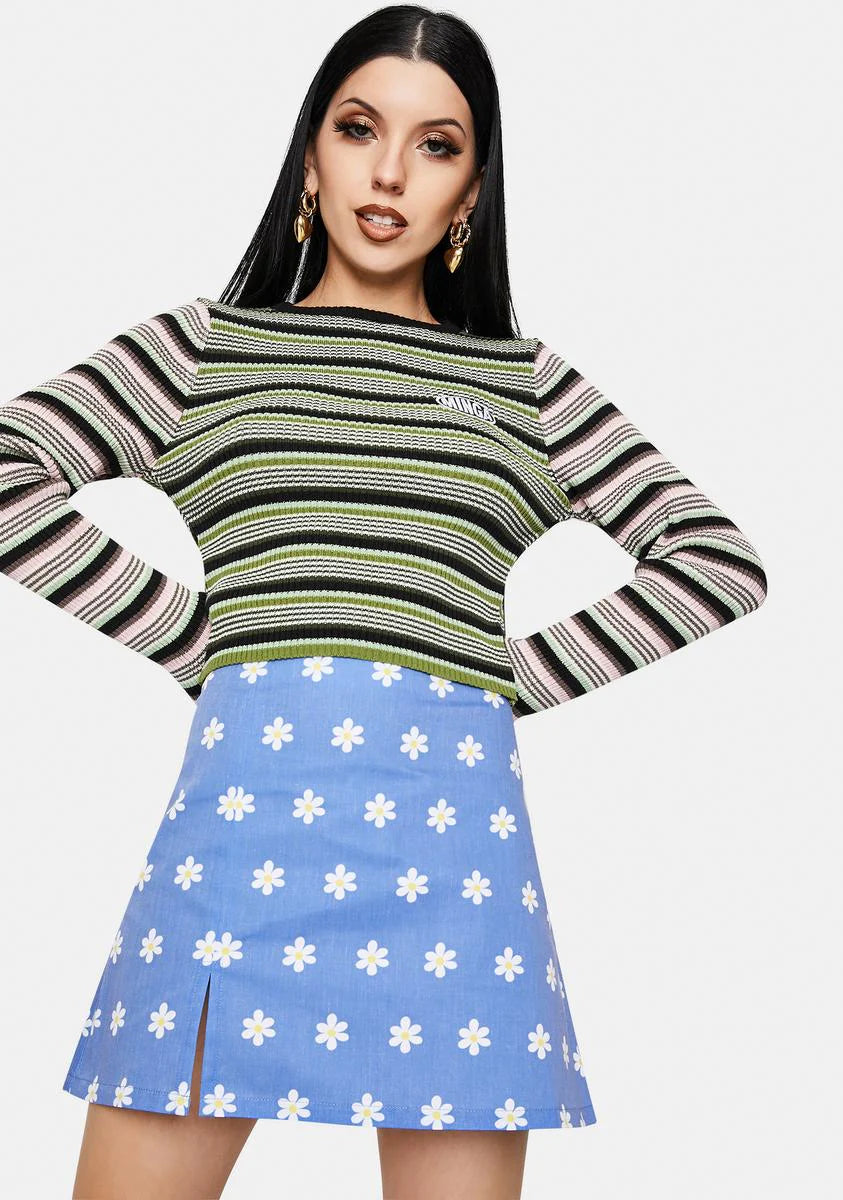 Back To The 70s Floral Mini Skirt