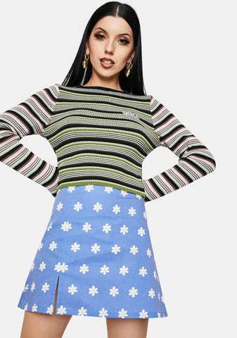 Back To The 70s Floral Mini Skirt