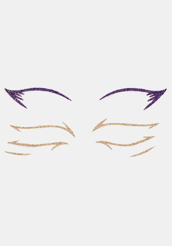 Purple & Gold Glitter Eyeliner Stickers