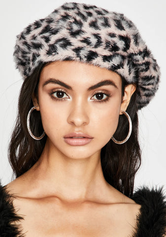 Miss Top Cat Faux Fur Beret