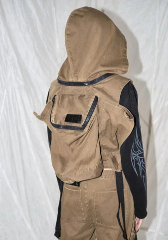 Synth Unisex Cargo Overalls With Attached Backpack