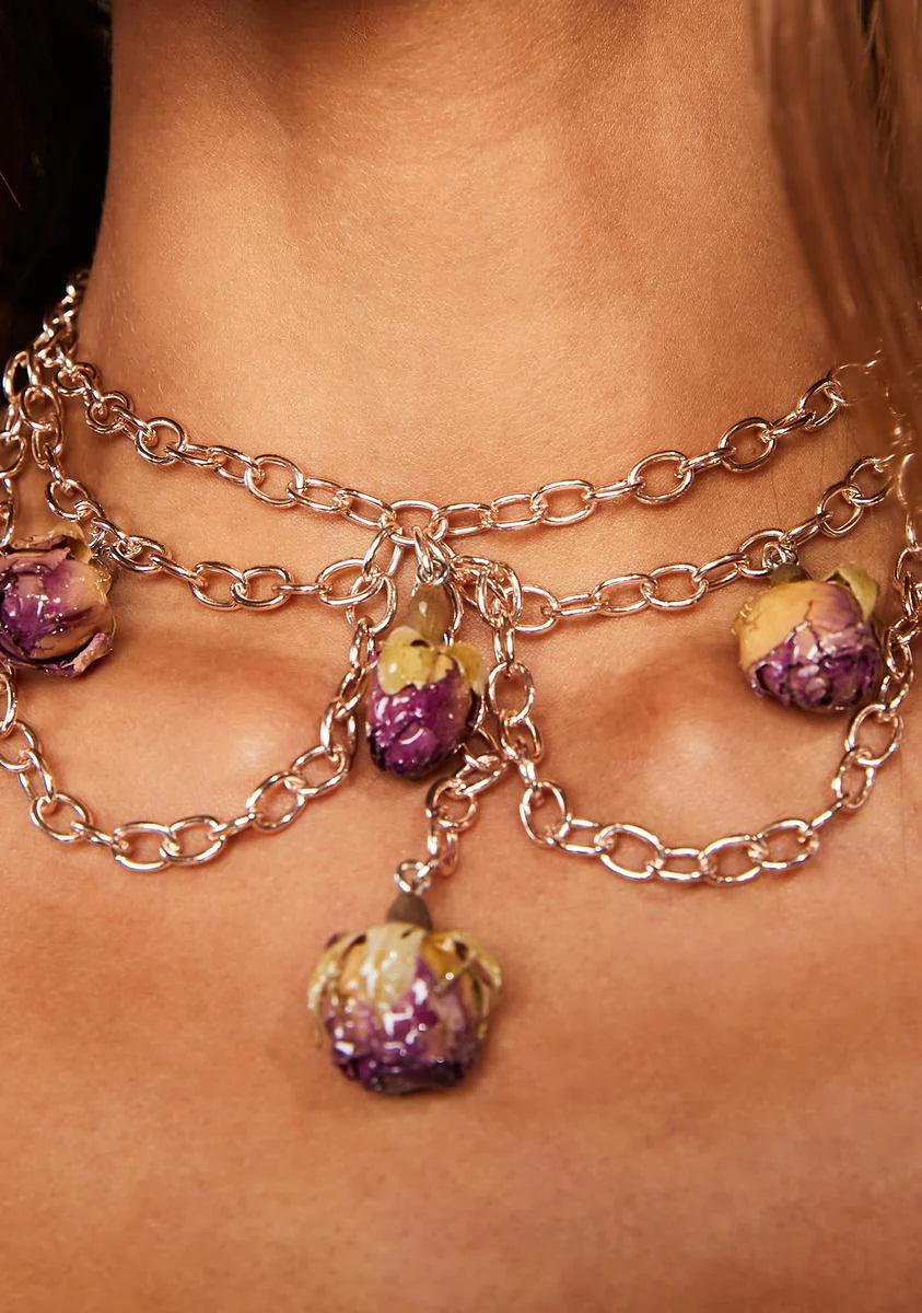 Rose Stained Sorrows Choker Necklace