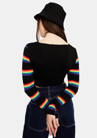 Deck The Halls Lace Up Crop Top