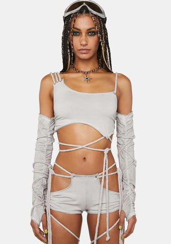 Compression Rope Crop Top & Gloves Set