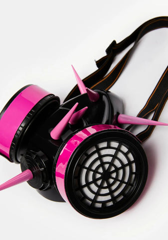 Tall Pink Spiked Gas Mask