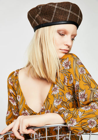 Came To Mind Plaid Beret