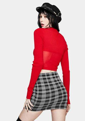 Scarlet High Fashion Mesh Underbust Top