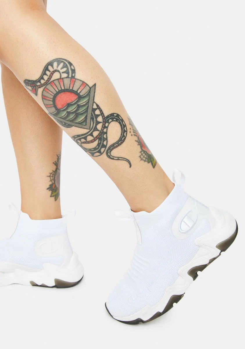 White Hyper C Raw H Slip On Sneakers