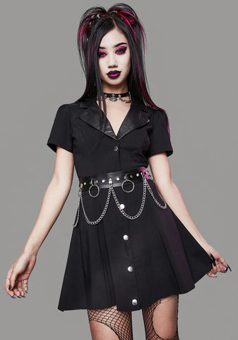 Strange Vices Belted Shirt Dress