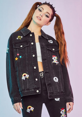 Halfway To Heaven Patched Denim Jacket