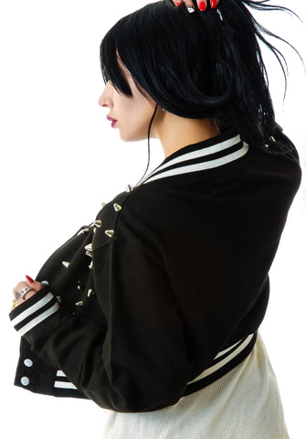 The  Margot Studded Crop Bomber