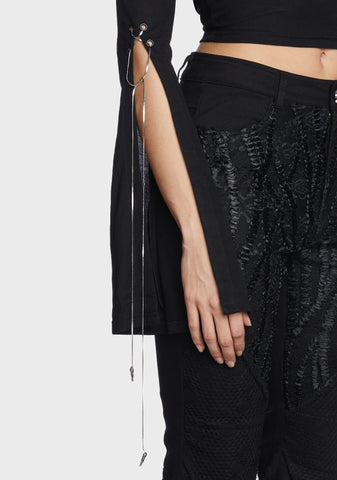 Daily Goth Sexy Off Shoulder Sleeve T-Shirt