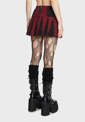 Black And Red Bo Peep Pleated Garter Skirt