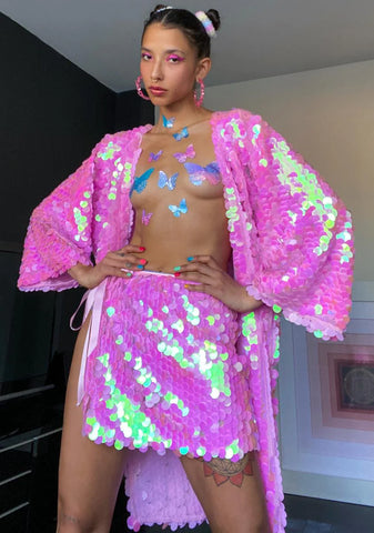Part Of Ur World Sequin Kimono