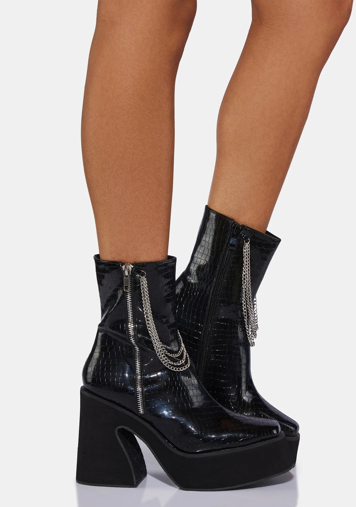 Arnor Heeled Croc Chain Boots