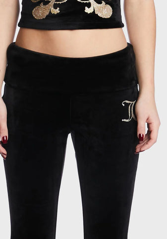 Monogram Velour Flare Pants