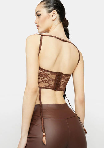 Catch My Attention Lace Corset Top