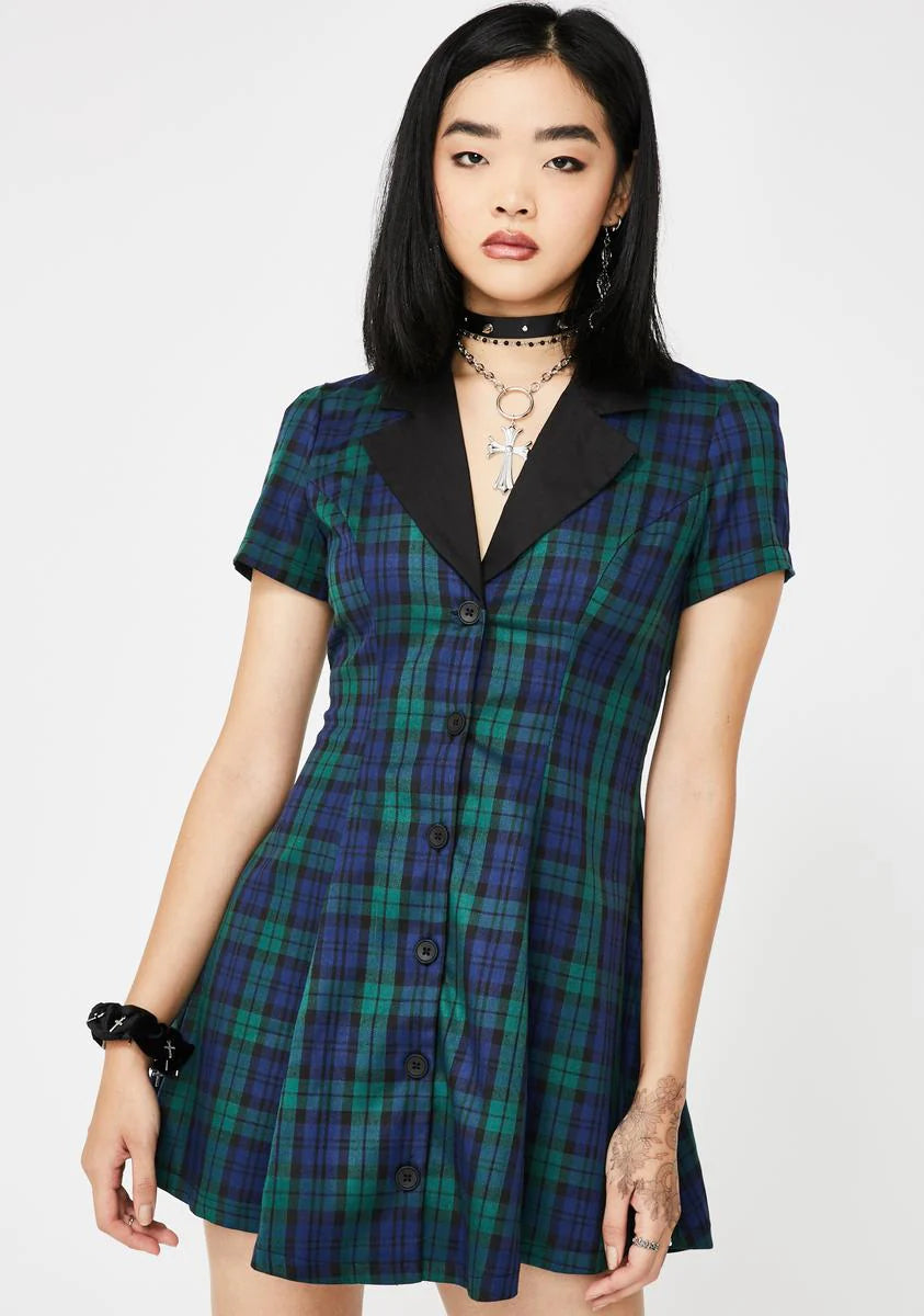 You Don't Exist Plaid Dress