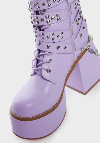 Amethyst Bling Darling Platform Boots